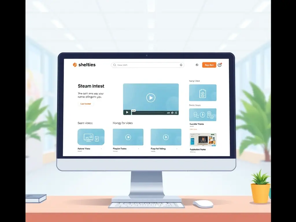 A screenshot of the Shelfies web portal, showcasing its user-friendly interface for managing, searching, and streaming videos.